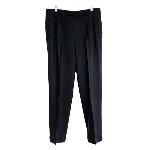 Vintage Chiavari Zignone Mens Size 36 Wool Navy Blue Trousers Pants - Picture 1 of 5